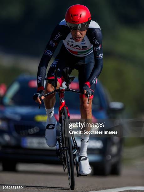 Fabio Aru of UAE Team Emirates during the Vuelta on September 11, 2018