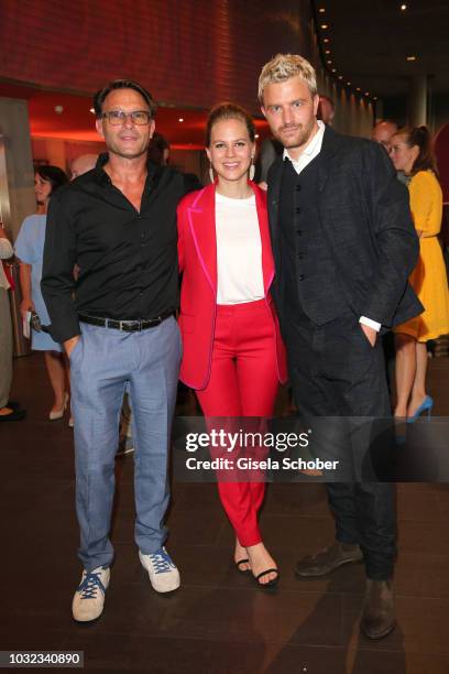 Thomas Kretschmann, Alicia von Rittberg and Friedrich Muecke during the premiere of the film 'Ballon' at Mathaeser Filmpalast on September 12, 2018...