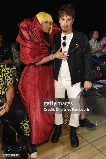 Nicki Minaj and Steven Klein attend the Marc Jacobs Spring 2019 Runway Front Row during New York Fashion Week: The Shows at Park Avenue Armory on...