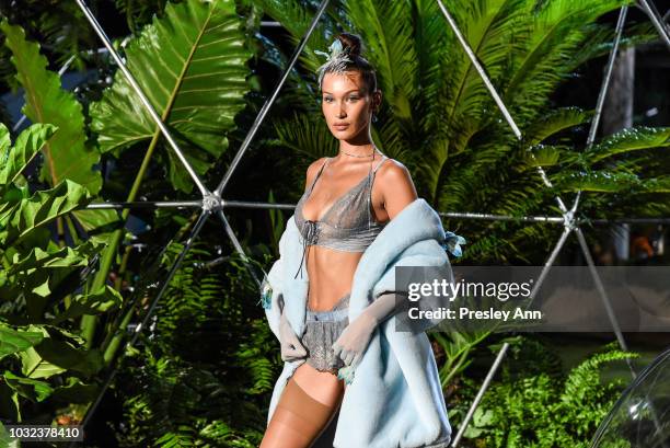 Bella Hadid walks at the Savage x Fenty - September 2018 - New York Fashion Week at Brooklyn Navy Yard on September 12, 2018 in Brooklyn, New York.