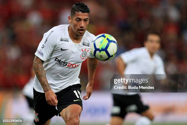 Ralf of Corinthians controls the ball during a match between Flamengo and Corinthians as part of Copa do Brasil Semi-Finals 2018 at Maracana Stadium...