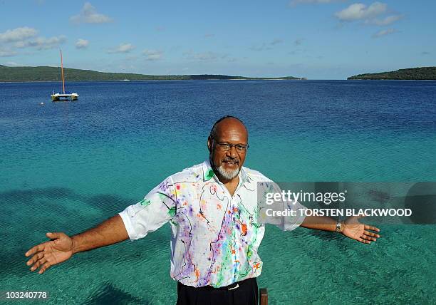 Vanuatu Prime Minister Nipake Edward Natapei Tutafanua' Ariki welcomes delegates to the 41st Pacific Islands Forum leaders' retreat in Port Havannah...