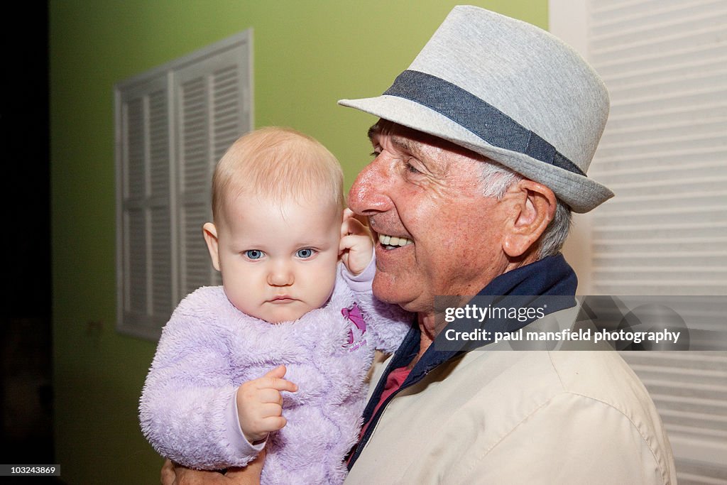 Grandfather and grand-daughter bonding