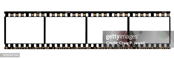 35mm negative film strip (with clipping paths) - negatief foto stockfoto's en -beelden