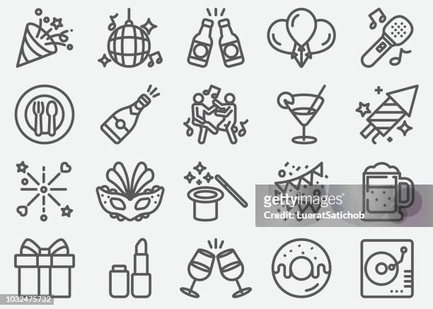 party line icons - banquet icon stock illustrations
