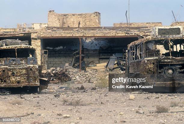The war-damaged city of Khoramshahr, Iran, after UN Security Council Resolution 598 and commencement of ceasefire in the Iran-Iraq War, 18th August...