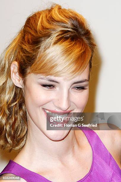 Actress Louise Bourgoin attends the photocall of 'The Extraordinary Adventures of Adele Blanc-Sec' at Hotel de Rome on August 5, 2010 in Berlin,...