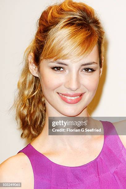 Actress Louise Bourgoin attends the photocall of 'The Extraordinary Adventures of Adele Blanc-Sec' at Hotel de Rome on August 5, 2010 in Berlin,...