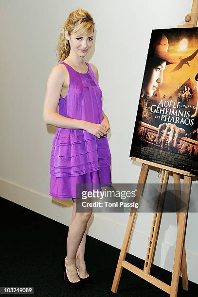 Actress Louise Bourgoin attends the photocall 'The Extraordinary Adventures of Adele Blanc-Sec' at hotel de rome on August 5, 2010 in Berlin, Germany.