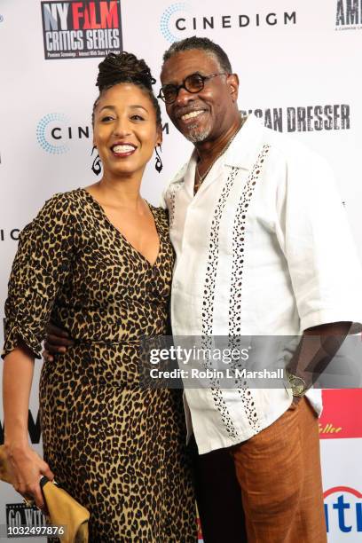 Actors Keith David and Dionne Lea Williams attend the premiere of Cinedigm's "American Dresser" at Laemmle's Monica Film Center on September 12, 2018...