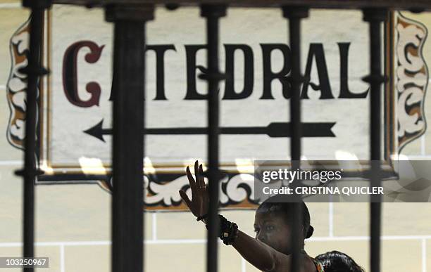 First Lady Michelle Obama arrives at Granada's cathedral on August 5, 2010 during her vacation in southern Spain. US First Lady Michelle Obama and...