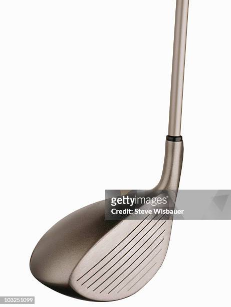 a modern titanium driver golf club head - golf club on white stock pictures, royalty-free photos & images