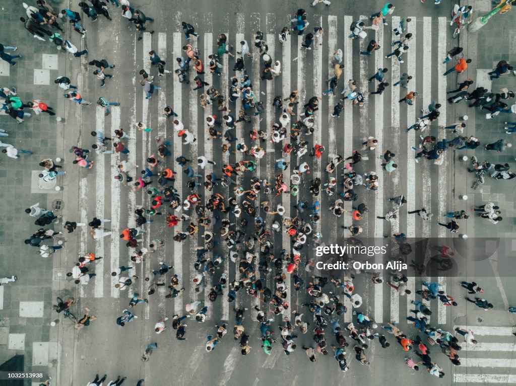 Aerial View of a Crossing in Mexico City