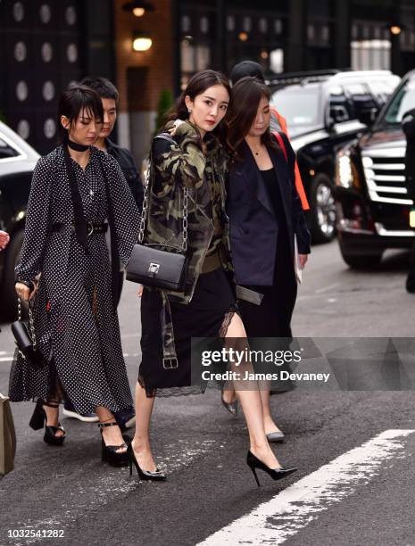 Yang Mi arrives to the Michael Kors fashion show at Pier 17 on September 12, 2018 in New York City.