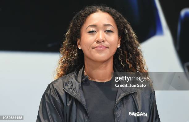 Naomi Osaka attends the press conference at Nissan Global Headquarters on September 13, 2018 in Yokohama, Japan.