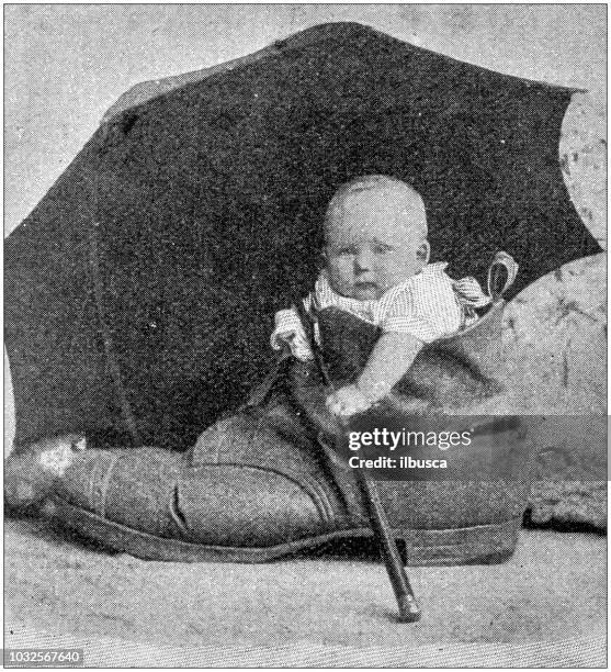 antique photograph: newborn and children photography - child photos stock illustrations