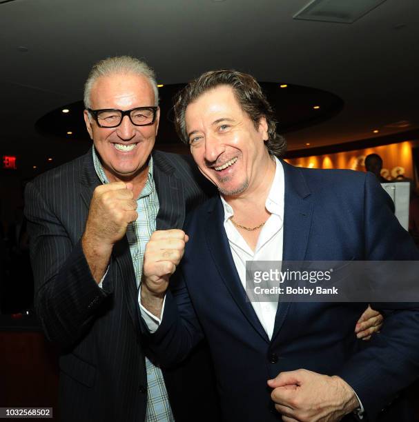 Federico Castelluccio and Gerry Cooney attend the 6th Annual Fred L. Mazzilli "Mustache Bash" Foundation Fundraiser at the Hard Rock Cafe at Yankee...