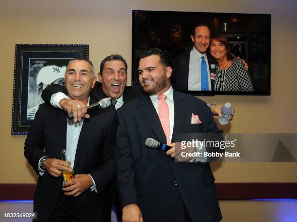 Sal Valentinetti, John Franco and Lee Mazzilli attend the 6th Annual Fred L. Mazzilli "Mustache Bash" Foundation Fundraiser at the Hard Rock Cafe at...