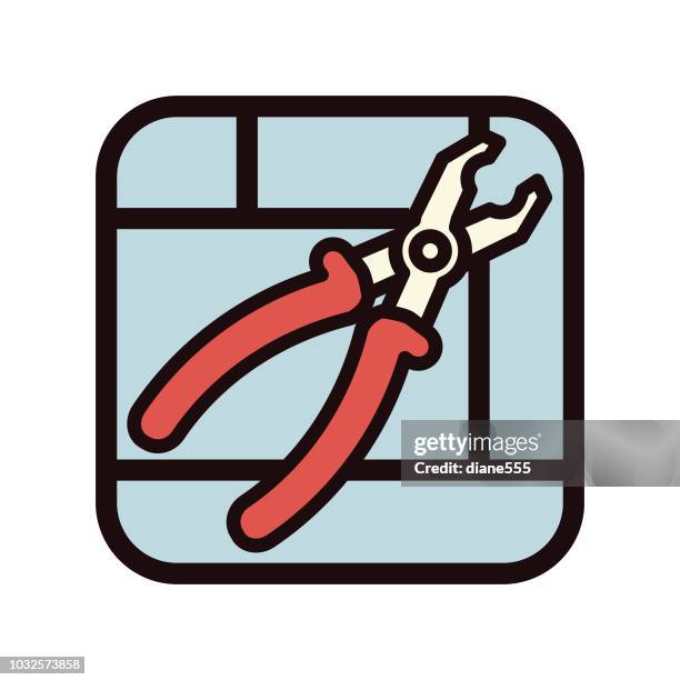 thin line home improvement diy icon - reno stock illustrations