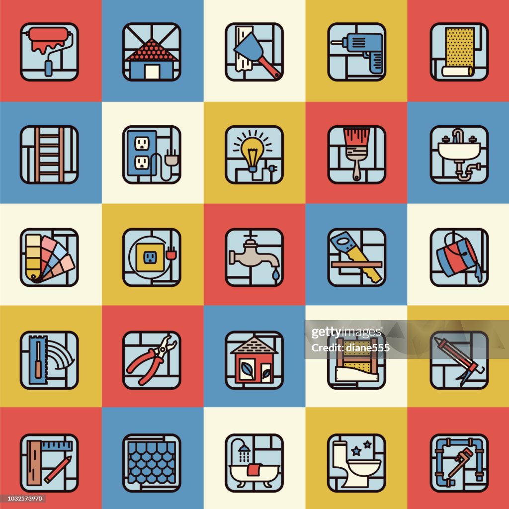 Thin Line Home Improvement DIY Icon