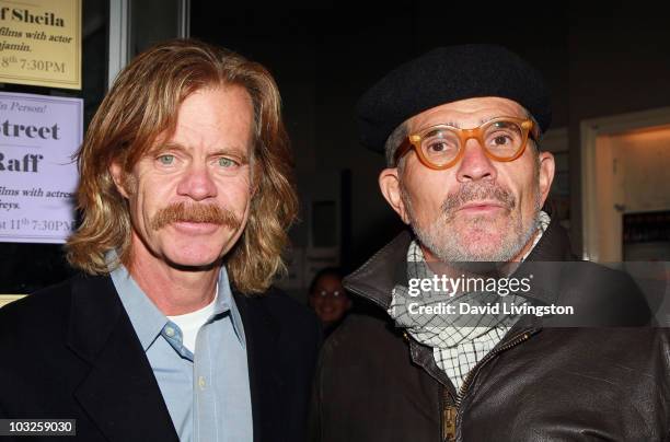 Actor William H. Macy and writer/director David Mamet attend the premiere of "Colin Fitz Lives!" at the Aero Theatre on August 5, 2010 in Santa...