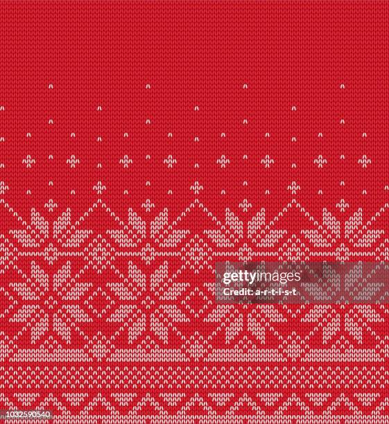 christmas pattern - knitted stock illustrations