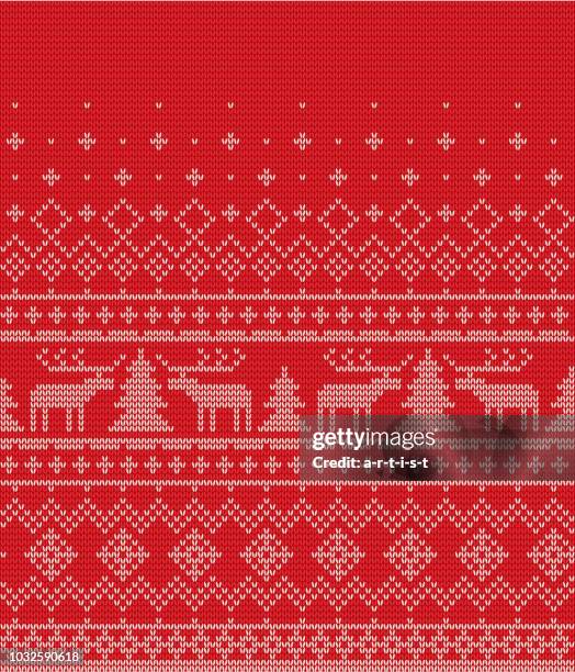 christmas pattern - jersey material stock illustrations