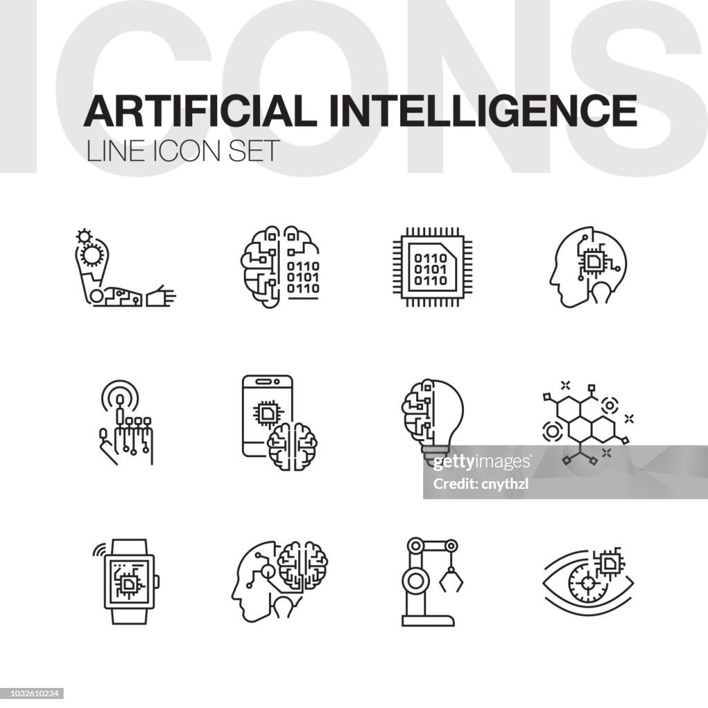 ARTIFICIAL INTELLIGENCE LINE ICONS