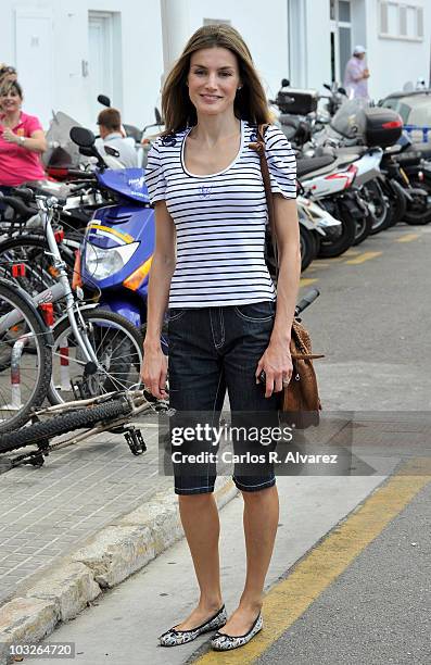Princess Letizia of Spain arrives at the Club Nautico during the 29th Copa del Rey Mapfre Audi Sailing Cup on August 6, 2010 in Palma de Mallorca,...