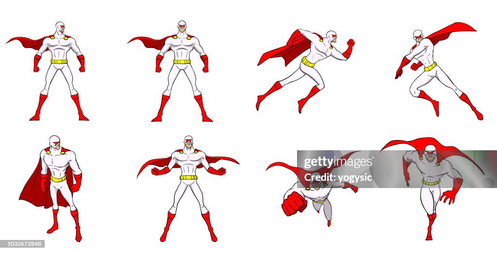 Vector Comic Book Superhero Set Illustration