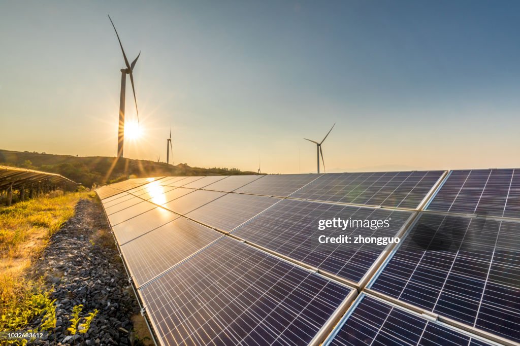Zonne-energie en wind-centrales