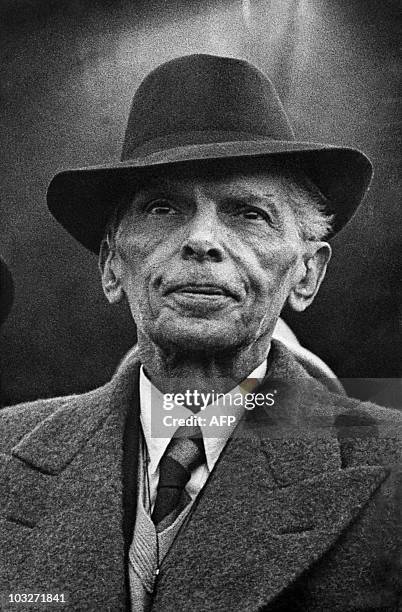 Portrait dated 1953 of Muhammad Ali Jinnah, head of the New Moslem Nation of Pakistan and the country's founding father. Muhammad Ali Jinnah is known...