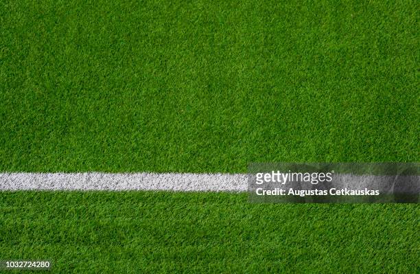 full frame shot of soccer field - grass foto e immagini stock