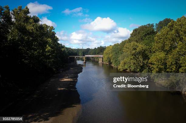 The Tar River stands in Princeville, North Carolina, U.S., on Wednesday, Sept. 12, 2018. Princeville, which sits on low, swampy land, is so exposed...