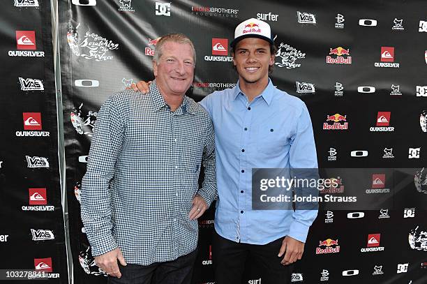 Bob McKnight and Julian Wilson attend Julian Wilson "Scratching The Surface" Movie Premiere at Orange County Performing Arts Center on August 6, 2010...