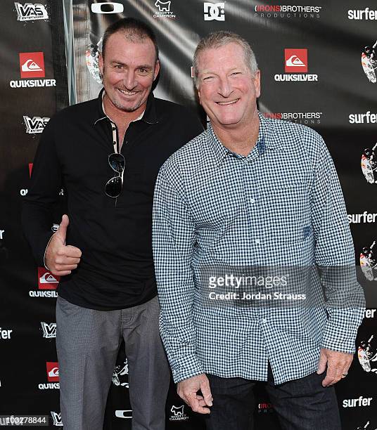 Craig Stevenson and Bob McKnight attend Julian Wilson "Scratching The Surface" Movie Premiere at Orange County Performing Arts Center on August 6,...