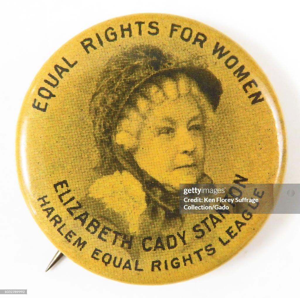 Freedom Pin Black and yellow suffrage pin, with a portrait of Elizabeth Cady ...