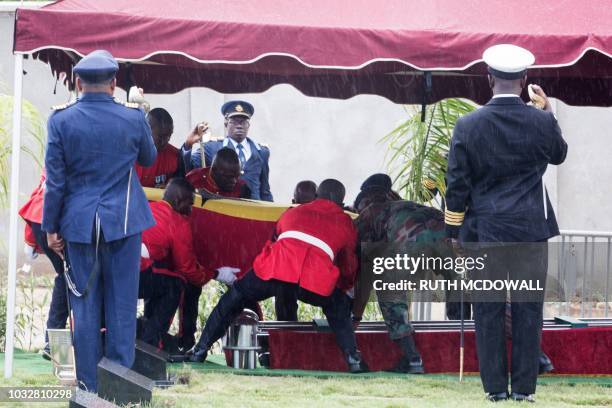 Militaries carry the coffin of Kofi Annan, a Ghanaian diplomat and former Secretary General of United Nations who died on August 18 at the age of 80...