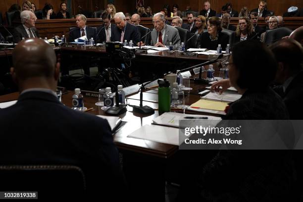 Committee Chairman U.S. Sen. Chuck Grassley , ranking member Sen. Dianne Feinstein , and other committee members participate in a markup hearing...