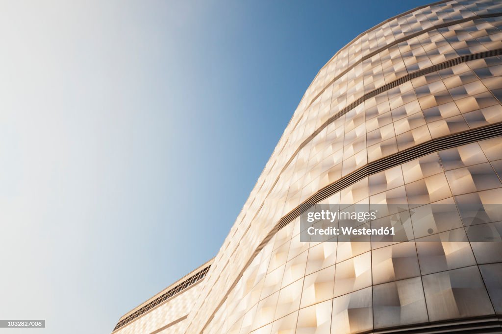Germany, Leipzig, part of historic facade of Konsument Warehouse now shopping center 'Hoefe am Bruehl'