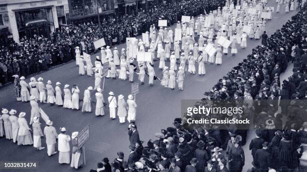 1910s WOMEN'S SUFFRAGE PARADE MARCHING FOR VOTING RIGHTS
