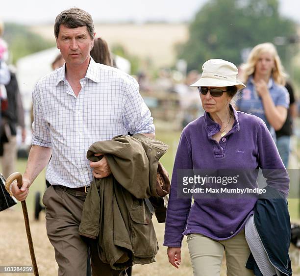 Vice-Admiral Timothy Laurence and Princess Anne, The Princess Royal, attend day 2 of the Festival of British Eventing at Gatcombe Park on August 7,...