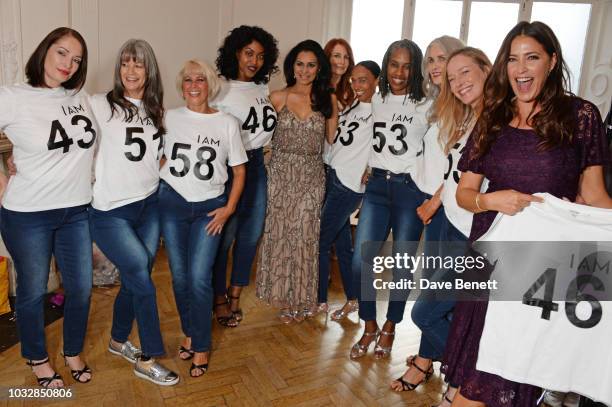 Wilnelia Merced, Lady Forsyth-Johnson , poses backstage with models at the JDW Midster Live AW18 Catwalk Show and party presented by JD Williams...