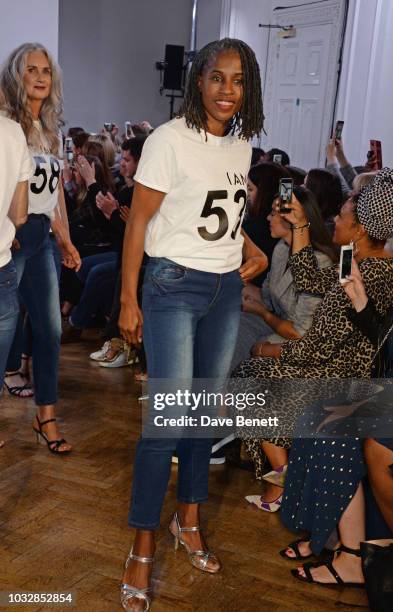 Jenny Stoute walks the runway at the JDW Midster Live AW18 Catwalk Show and party presented by JD Williams during London Fashion Week September 2018...