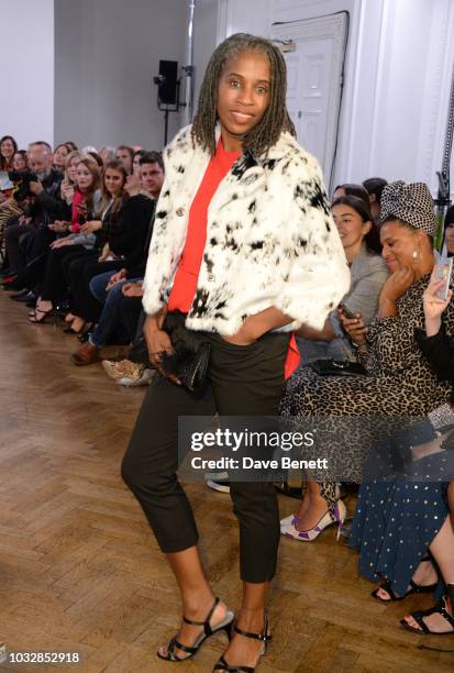 Jenny Stoute walks the runway at the JDW Midster Live AW18 Catwalk Show and party presented by JD Williams during London Fashion Week September 2018...