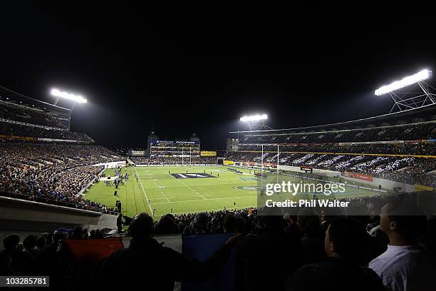 General view of AMI Stadium during the 2010 Tri-Nations Bledisloe Cup match between the Australian Wallabies and the New Zealand All Blacks at AMI...