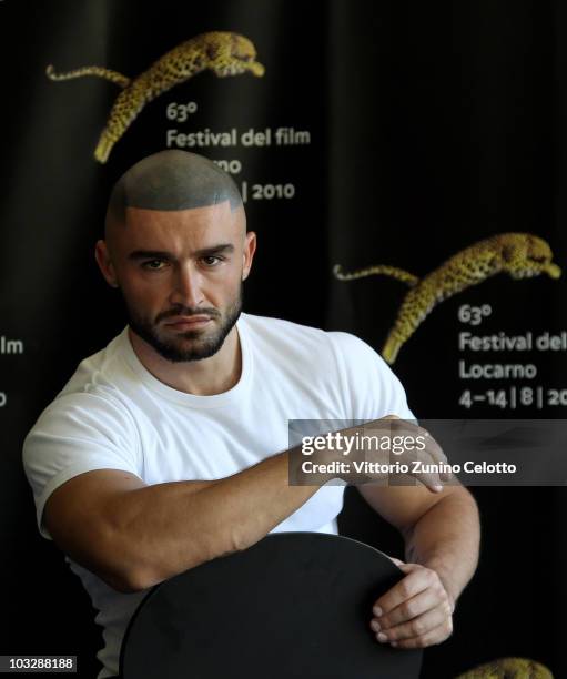 Actor Francois Sagat attends "Homme Au Bain" photocall during the 63rd Locarno Film Festival on August 7, 2010 in Locarno, Switzerland.