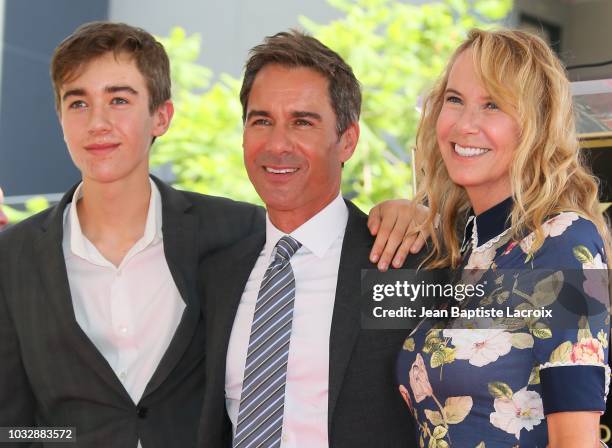 Eric McCormack , son Finnigan McCormack and wife Janet Holden attend the ceremony to receive his star on the Hollywood Walk of Fame on September 13,...