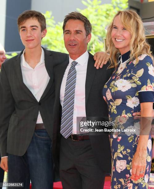 Eric McCormack , son Finnigan McCormack and wife Janet Holden attend the ceremony to receive his star on the Hollywood Walk of Fame on September 13,...