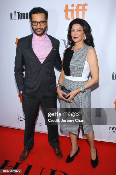 Cas Anvar and Shohreh Aghdashloo attend the "The Lie" premiere during 2018 Toronto International Film Festival at Roy Thomson Hall on September 13,...